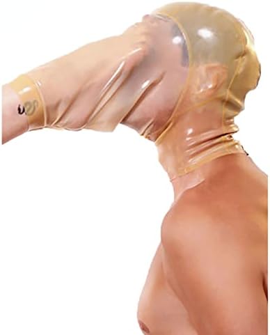 SMGZC טקס כיסוי ראש סקסית ראש לטקס פנים מכסה המנוע גומי גומי אחורי רוכסן ללבוש מועדון מסיבות קוספליי