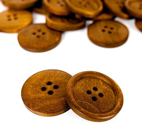 כפתורי עץ 30 ממ 30 ממ, כפתורי פרימיום בגודל 1.18 אינץ