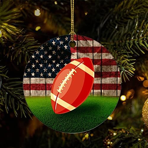 שיאן מצחיק כדורגל ארהב דגל קישוטי חרסינה לחג המולד קישוטים לבית תליוני חג המולד קישוט חיובי עץ חג המולד קישוט