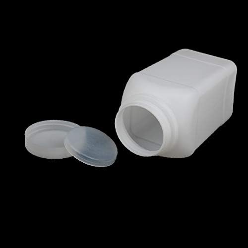 X-DREE 1000 מל HDPE בקבוק פלסטיק לבן בקבוק ריבוע DIY W כיסוי עבה יותר (Botella de Plástico Hdpe