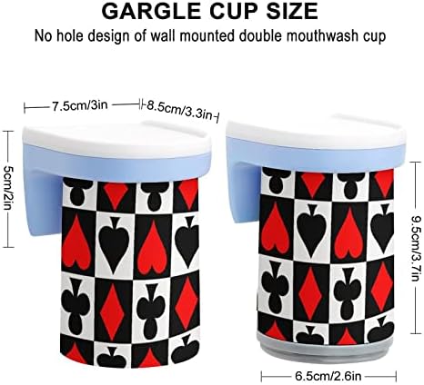 מחזיק משחת שיניים של Nudquio Poker זוג אחד כוסות צחצוח מגנטיות מארגן אביזרי אמבטיה רכוב קיר לבית/נסיעה