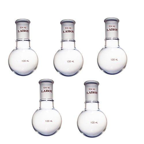 זכוכית לבוי 100 מ ל צוואר יחיד בקבוק רותח תחתון עגול קיר כבד עם 24/40 חימום משותף תגובה קבלת בקבוק