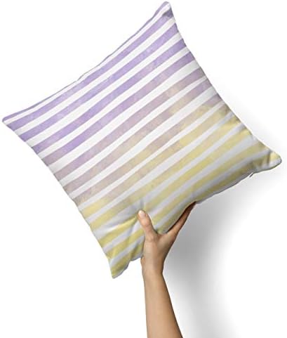 IIROV סגול עד צהוב בצבעי מים פסי OMBRE - עיצוב בית דקורטיבי בהתאמה אישית מכסה כרית לזרוק מקורה או חיצוני לספה,