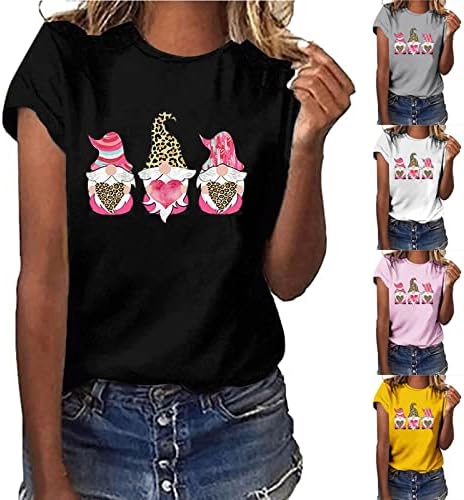 נשים של אופנה חולצות ליום האהבה נמר גמדים לב מודפס חולצות טרנדי ג ' וניורס פטיט טוניקת חולצה חולצה