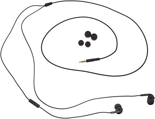 יסודות אמזון אוזניות קווית באוזן, אוזניות עם מיקרופון ללא טכנולוגיה אלחוטית, שחור