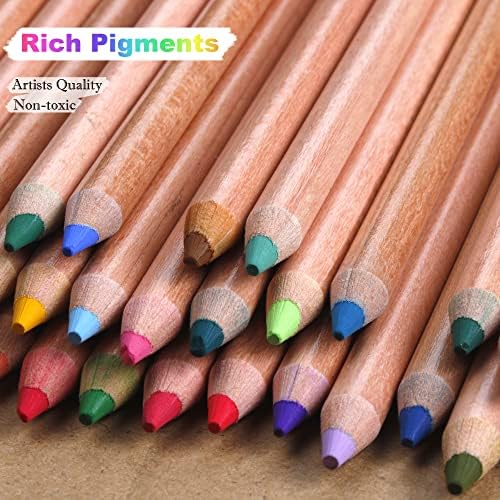 עפרונות צבעוניים של Kalour Pro Pastel Cholors, סט של 50 צבעים, עפרונות פחם צבעוניים לציור רישום צללות צביעה,