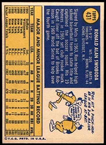 1970 Topps 431 RON SWOBODA ניו יורק METS EX/MT Mets