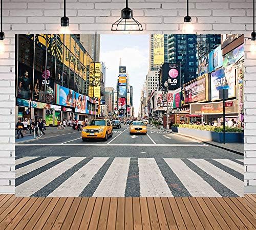 ניו יורק זמן כיכר מבנים תמונה תפאורות מונית ניו יורק אופנה רחוב מסיבת צילום רקע למבוגרים דיוקן סטודיו