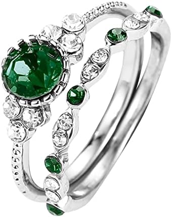 טבעת שרשרת עדינה אירוסין נשים 2 חלקים יחיד של ערכות מתנה הצעה טבעת טבעת כלה כולה רטרו אירוסין כלה