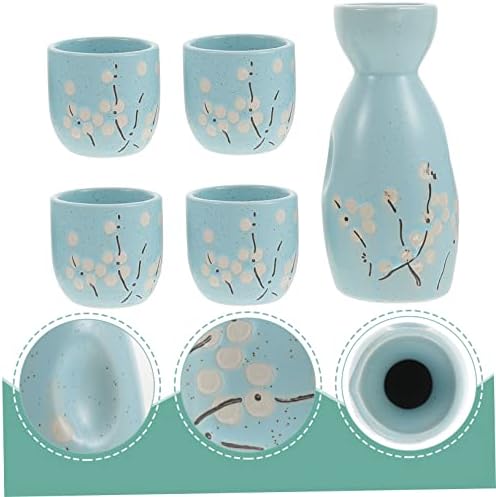 Luxshiny 1 SAKE SAKE כוסות כוסות משקפיים סט הגשת הגשה סט תה יפני סט מתנות בעבודת יד ערכת משקפיים