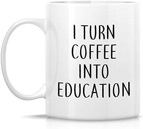 ספל מצחיק-אני הופך קפה לחינוך ספלי קפה קרמיים 11 עוז-מצחיק, סרקזם , סרקסטי, מתנות יום הולדת מעוררות השראה לחברים,