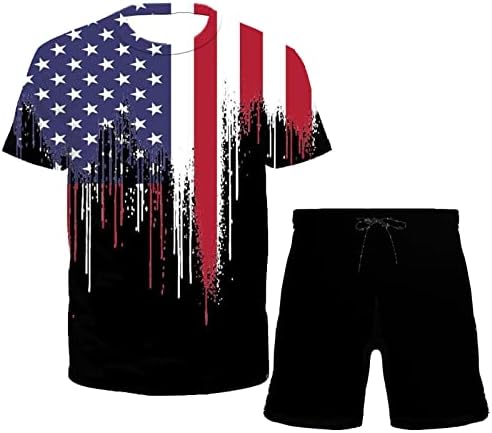 מכנסי קיץ לגברים קביעת תלבושות של יום העצמאות יום עצמאות שרוולים קצרים