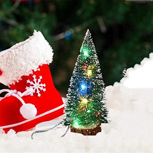 קישוטים חג המולד עם עץ LED חג המולד שולחן עבודה אורות קישוט מיני תפאורה ביתית עלים קרמיקה סתיו