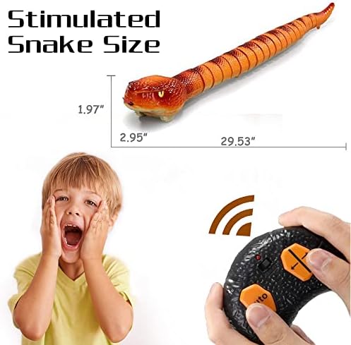 PWTAO שלט רחוק נחש RC צעצועים Python Snakes Snakes RC צעצוע מחמד נחש עם מקלט אינפרא אדום מקלט חשמלי צעצועי