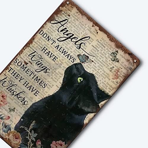 מתנות לזכר חתולים של חתול שחור שלטי מתכת וינטג
