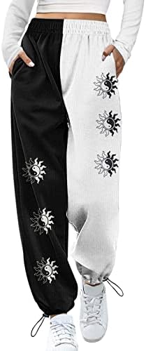 מכנסי טרנינג של Dsodan לנשים סינץ 'שרוך תחתית מכנסי מותניים אלסטיים מכנסיים לאונגרים אתלטים מכנסיים