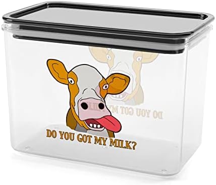 מצחיק פרה אחסון קופסא פלסטיק מזון ארגונית מיכל מיכלי עם מכסה למטבח