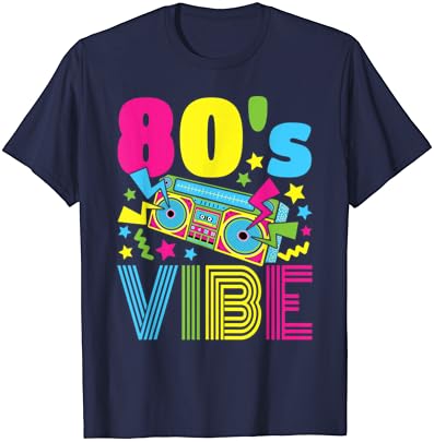 שנות ה -80 אווירה 1980 אופנה שנות ה -80 תלבושת נושא שנות השמונים שנות ה -80 תחפושת חולצת טריקו