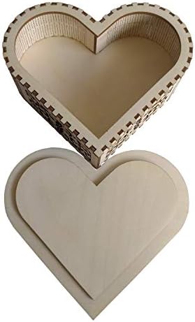 ויקטור וויקטוריה קופסת עץ בצורת לב עם קופסת מזכרת אדומה דמוית קטיפה.