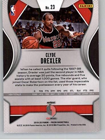 2019-20 Panini Prizm 23 Clyde Drexler Portland Trail Blazers NBA כרטיס מסחר בכדורסל
