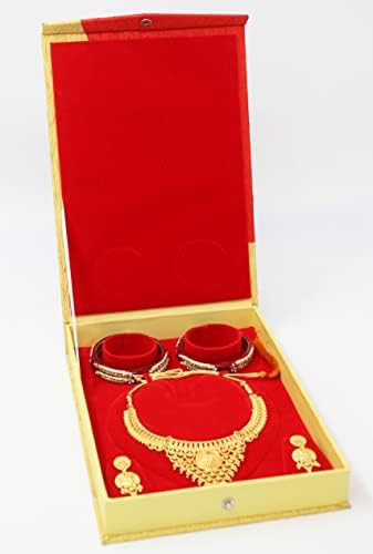 Atorakushon שרשרת סאטן תליון טבעת עגיל צמיד מחזיק אחסון פרל קופסת תצוגה לתצוגה לחתונה יום נישואין מארז מתנה