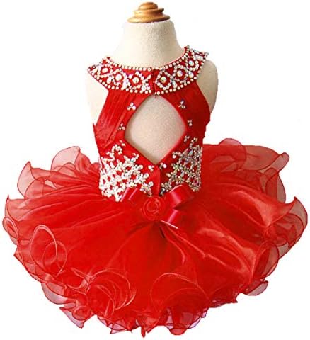 שמלת תחרות תינוקות של HZCQ ילדה יום הולדת גליץ טוטו שמלות קאפקייקס