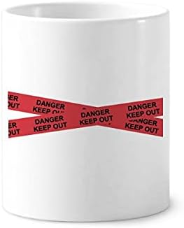לוגו קו סכנה אדום שמור על מברשת שיניים מחזיק עט ספל CERAC עמדת עיפרון כוס