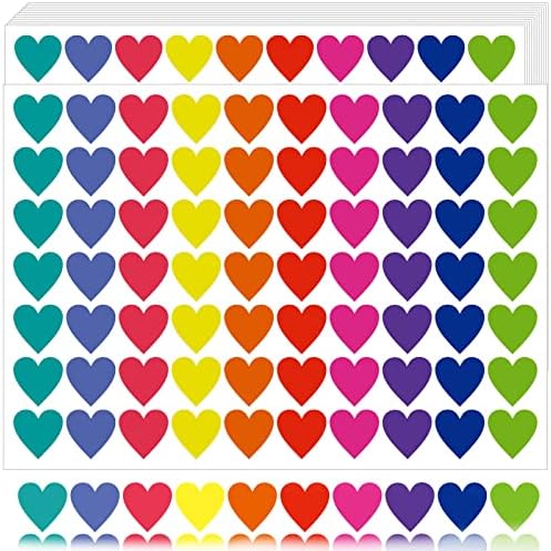 1400 יחידות צבעוני לב דוט מדבקות מעגל דוט מדבקות, צבע קידוד תוויות דביק נקודות תוויות מדבקות 10 צבע סגנון צבעוני