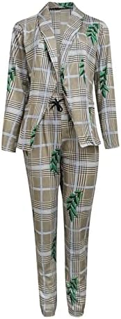 ז'קט מזדמן של Xiloccer's 2 pc מעיל דק רזה שרוול ארוך בלייזר משרד מכנסי עסקים+ מעיל מעילים חליפות חליפות