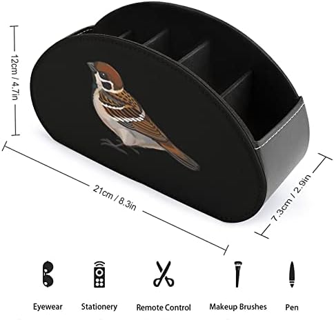 מחזיק שלט רחוק מודרני של ציפור ציפור עם 5 תאים עור מארגן אחסון שולחן משרדים משרדים פונקציונליים