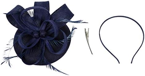 מסיבת תה של Napoo כובעי כובע פילבוקס רשת פרחים ונוצות כובע כלות בריטי כובע חתונה מפלגת המסיבה.