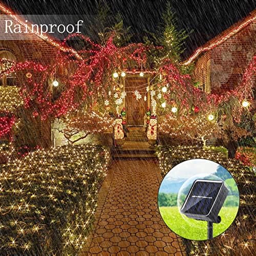 מיתרים סולאריים אורות חיצוניים, 100 LED 33 מטרים עמיד למים מיתר אור חיצוני לחג המולד חיצוני