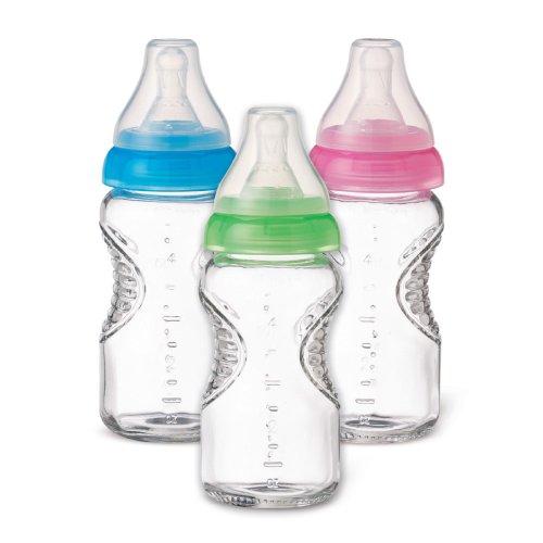 בקבוקי זכוכית ללא אחיזה חזקה של מונצ ' קין 3 מארז, 4 אונקיות, הצבעים משתנים