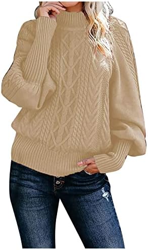 נשים של צווארון עגול סוודר מוצק צבע סוודר סט ראש עגול צוואר חם ארוך שרוולים סוודר חמוד סוודרים