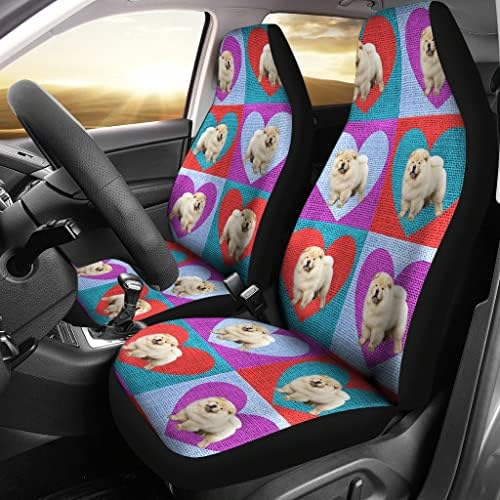 כרית צ 'או צ' או כלב הדפסת רכב מושב מכסה כושר אוניברסלי רכב מושב מכסה-צ 'או צ' או כלב הדפסת רכב מושב
