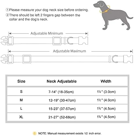 Beirui ניאופרן רך צווארון כלבים מרופד בהתאמה אישית - צווארון כלבים בהתאמה אישית משקף עם שם רקום - צווארוני