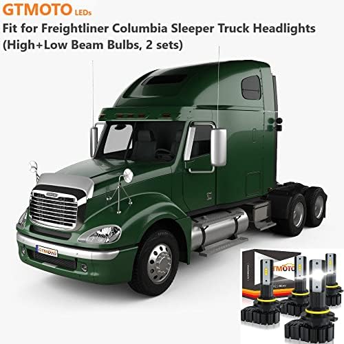 GTMOTO עבור Freightliner Columbia Flights LED נורות, משולבת קרן נמוכה וגבוהה, 6000K ערכות המרה