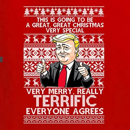 בובי פראי נהדר חג שמח שמח דונלד טראמפ חג המולד מכוער סוודר חג המולד יוניסקס סווטשירט גרפי של Crewneck