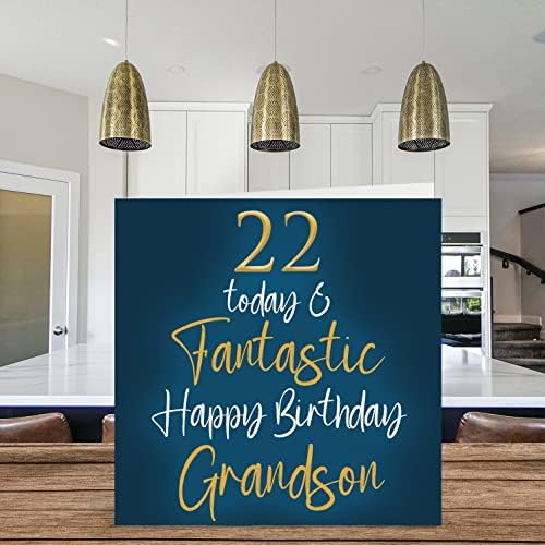דברים 4 כרטיסי יום הולדת 22 פנטסטיים לנכד - 22 היום ופנטסטי - כרטיס יום הולדת שמח לנכד מסבתא סבא וסבתא,