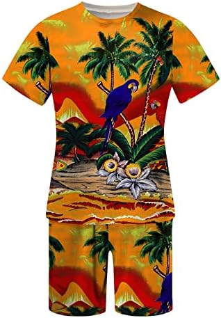 גברים אביב אביב קיץ חוף חוף שרוול קצר חולצה מודפסת חליפה קצרה 2 חולצה 2022 בגדי ספורט.