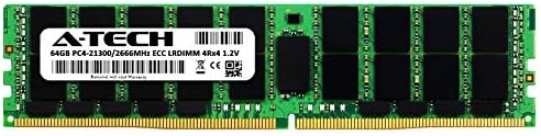 החלפת A-Tech 64GB ל- Dell SNP4JMGMC/64VXR-DDR4 2666MHz PC4-21300 ECC עומס מופחת LRDIMM 288-PIN 4RX4 1.2V-מקל