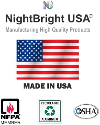 שלט יציאה פוטולומינצנטית שחור עם חורים וחומרה-קוד אלומיניום מאושר UL 924/IBC/NFPA 101 Nightbright USA