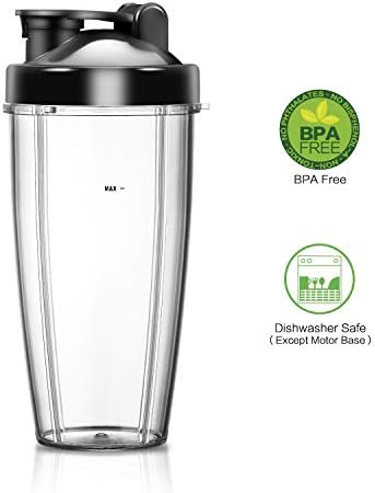 La Reveuse 24 Oz BPA כוס בקבוק ספורט נייד בחינם עם מכסה נסיעות מתאים לבלנדר 1803S 1803G