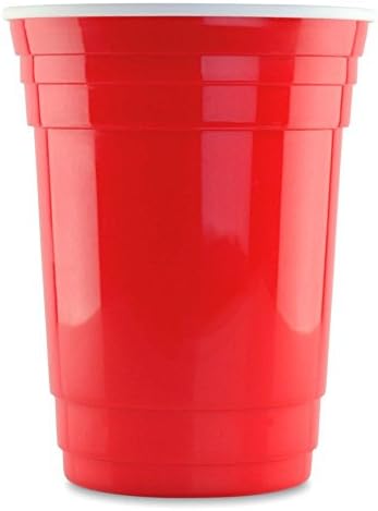 קיר כפול 16 גרם. כוס המסיבה האדומה - 4 אריזות כוס משקאות לשימוש חוזר - מבודדת לשתיית בירה