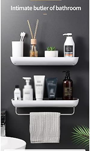 ג'הה מדף אמבטיה אחסון מחזיק קיר שמפו רכוב תבלינים מארגן מקלחת אמבטיה עם מוט מגבת