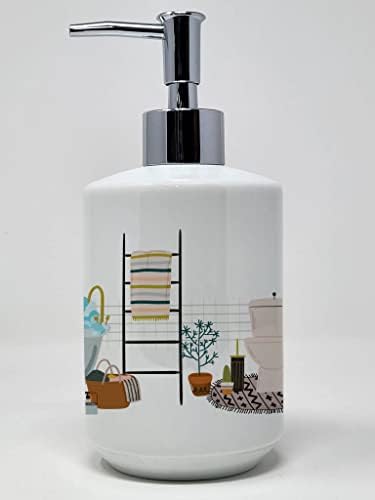 אוצרות קרוליין WDK5720SOAP BORZOI במתקן סבון קרמיקה אמבטיה, בקבוקי משאבה של מתקן סבון יד למטבח אמבטיה,