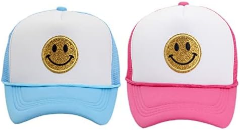 נצנצים חיוך כובע כובע כובע פרצוף שמח כובעים מחייכים כובע בייסבול לנשים