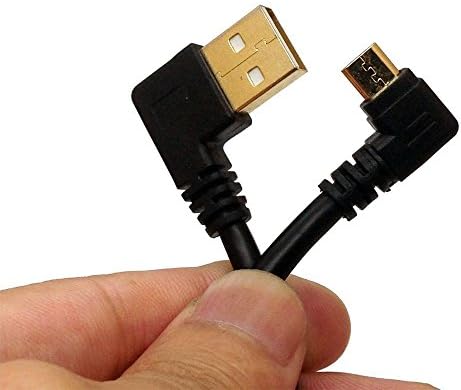 BSHTU מצופה זהב USB 2.0 זווית שמאלית למיקרו B סנכרון נתוני כבלים זוויתיים ימניים וכבל טעינה
