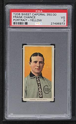 1909 T206 Yel Frank Chice Chicago Cubs PSA PSA 3.00 Cubs