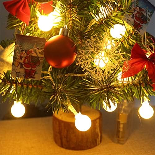 FIFOR 23.6 אינץ 'עץ חג המולד, עץ חג המולד המלאכותי של מיני עם אורות מיתר LED וקישוט, קישוטים לחג